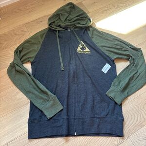 Liquid Force Apex Zip Hoodie NWT Medium Navy & Olive Lightweight